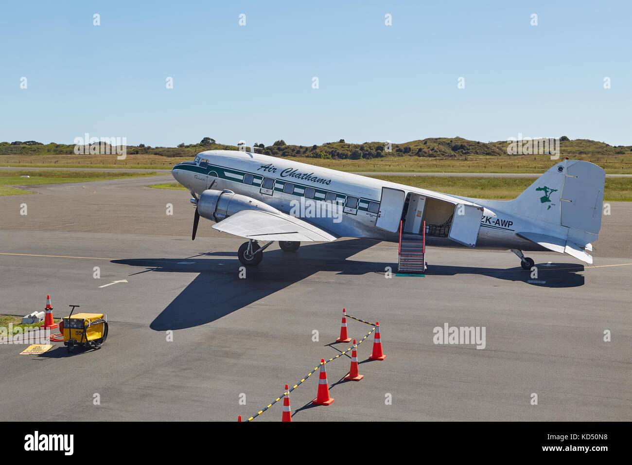 DC-3 at the airport Stock Photo