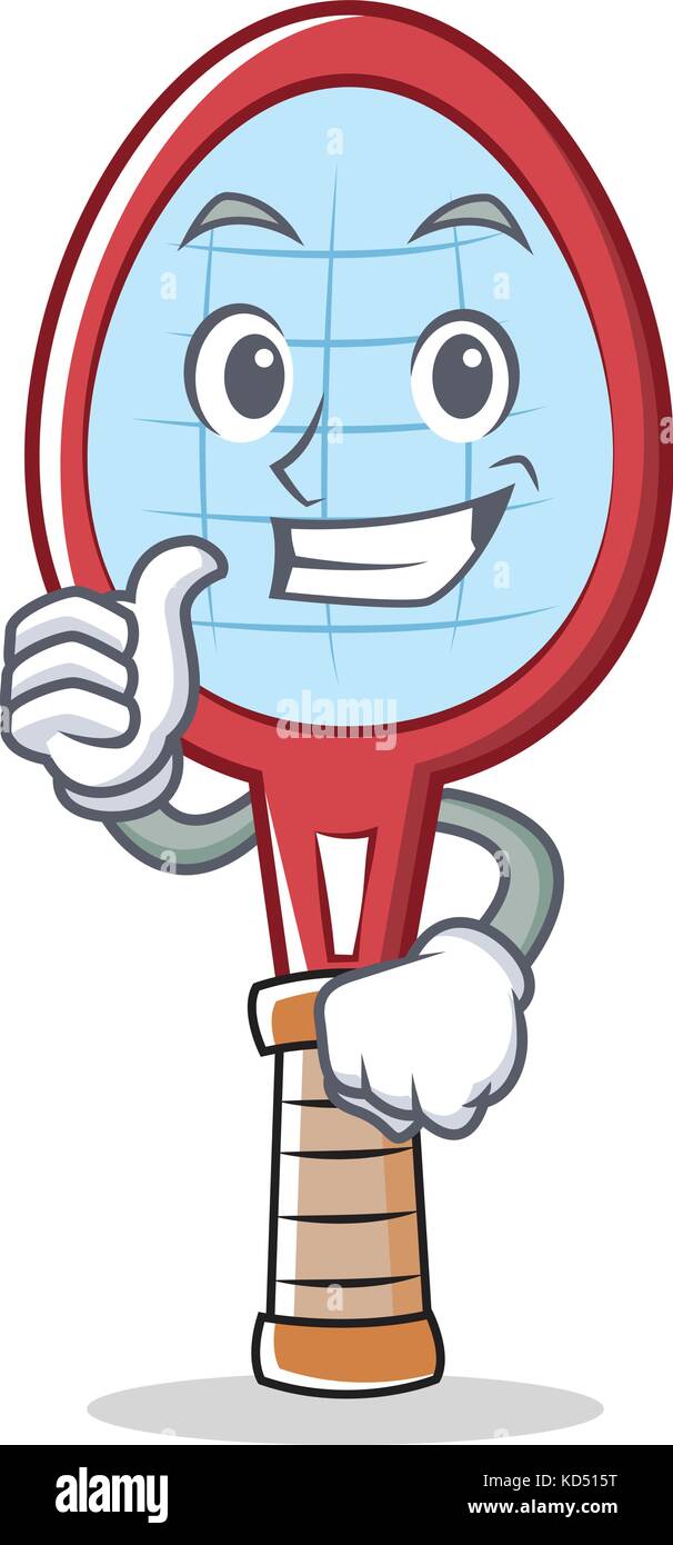 Thumbs up tennis racket character cartoon Stock Vector Image & Art - Alamy
