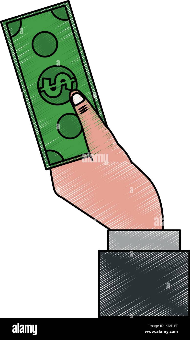 hand holding dollar bills money icon image Stock Vector Image & Art - Alamy