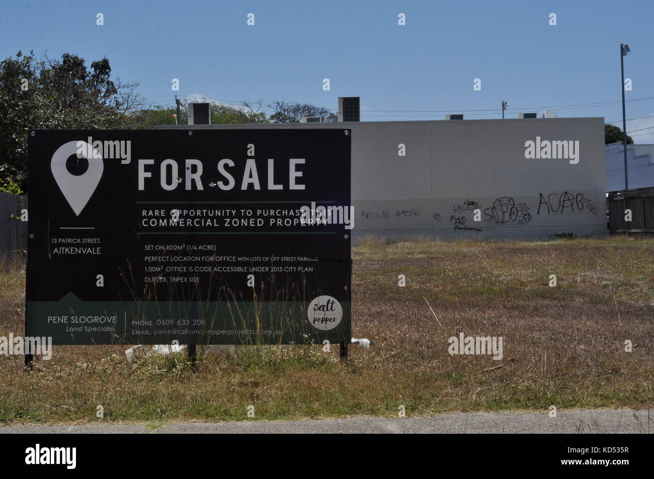 Commercial Property For Sale Sign High Resolution Stock Photography and