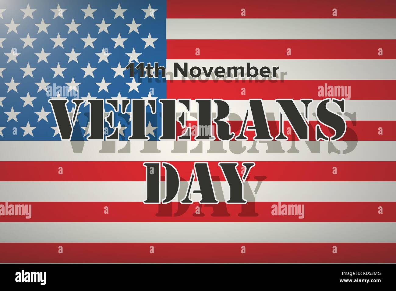 American Flag and Veterans Day Label Stock Vector