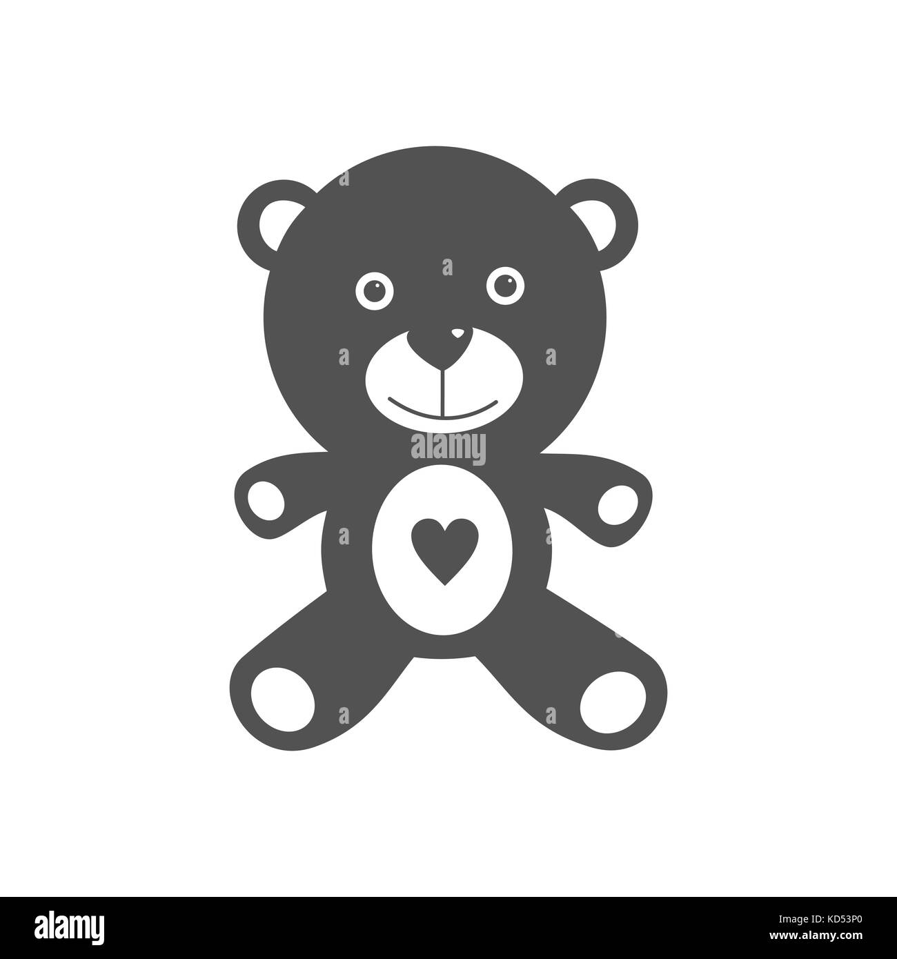 Isolated teddy bear on a white background. Vector illustration Stock Vector