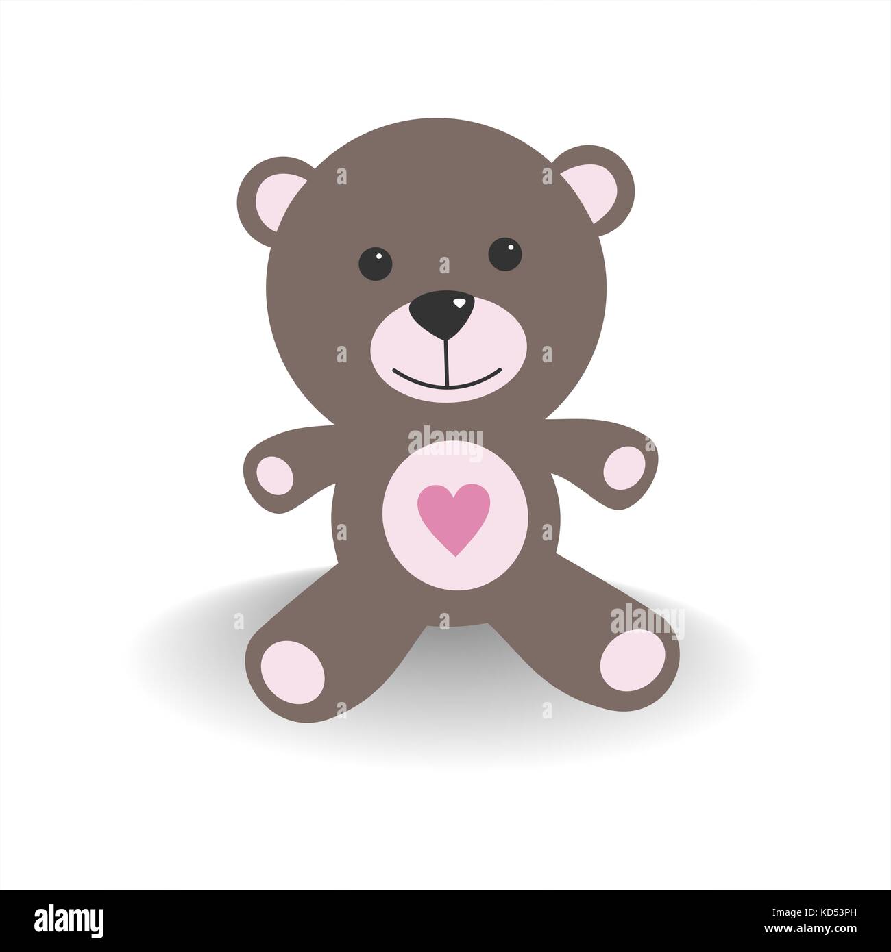 Pink teddy bear with shade on a white background. Vector illustration ...
