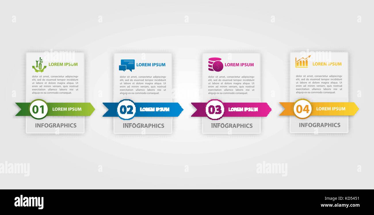 Vector illustration. An infographic template with 4 steps and an image ...