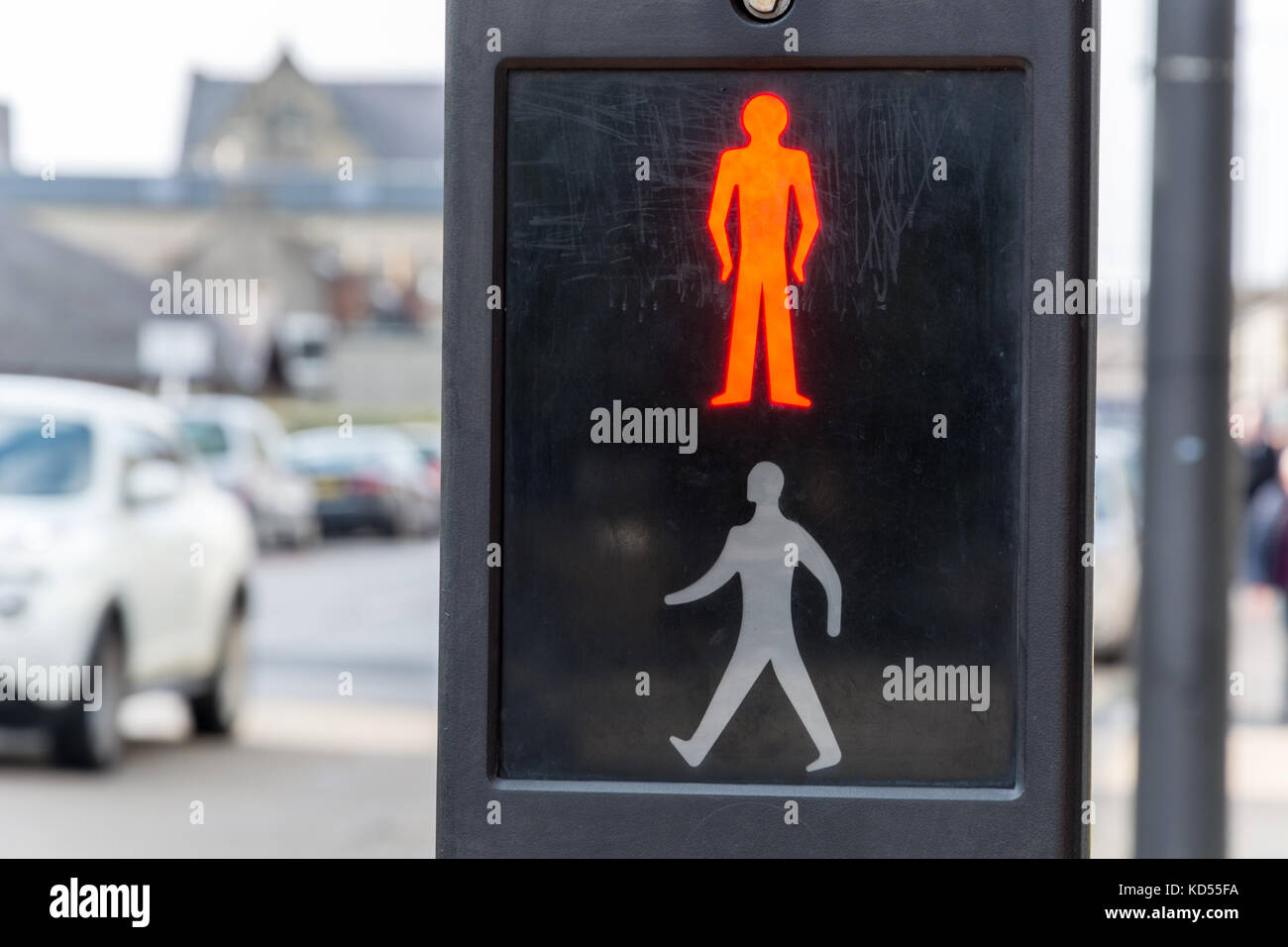 A red man at a traffic light close up Stock Photo - Alamy
