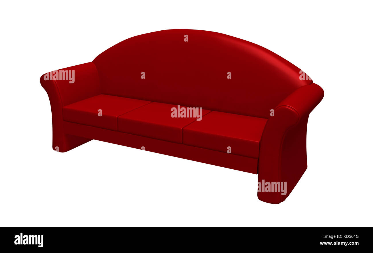 Isolated red couch on a white background Stock Photo Alamy