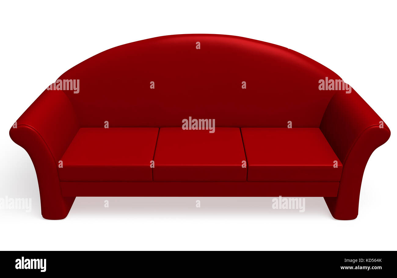 Isolated red couch on a white background Stock Photo Alamy