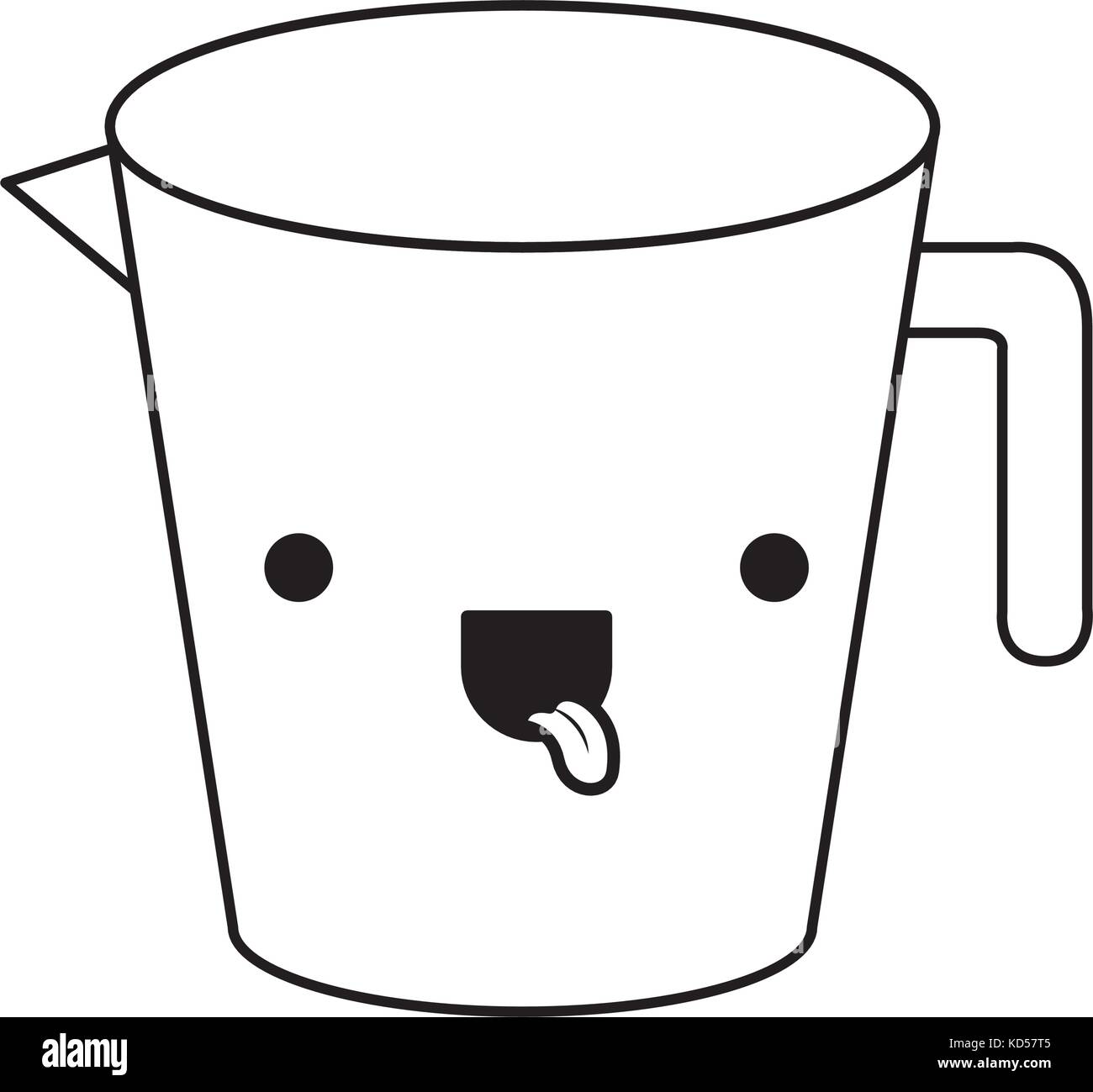 jar with handle monochrome kawaii silhouette Stock Vector Image & Art