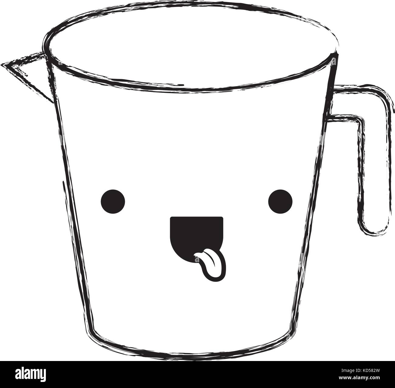 jar with handle monochrome blurred kawaii silhouette Stock Vector Image