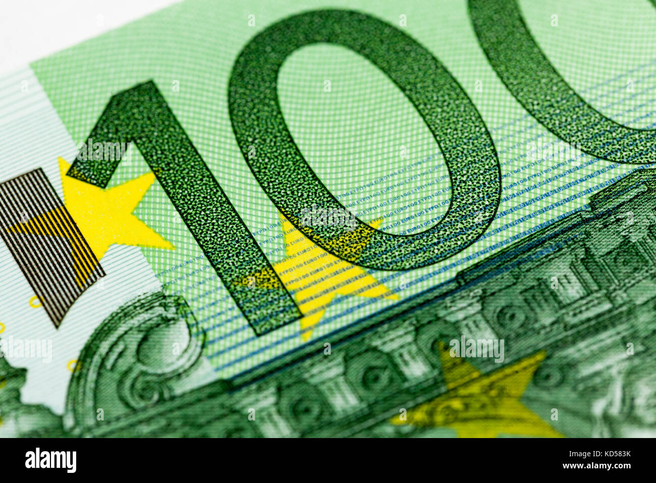 One hundred euros, green color Stock Photo