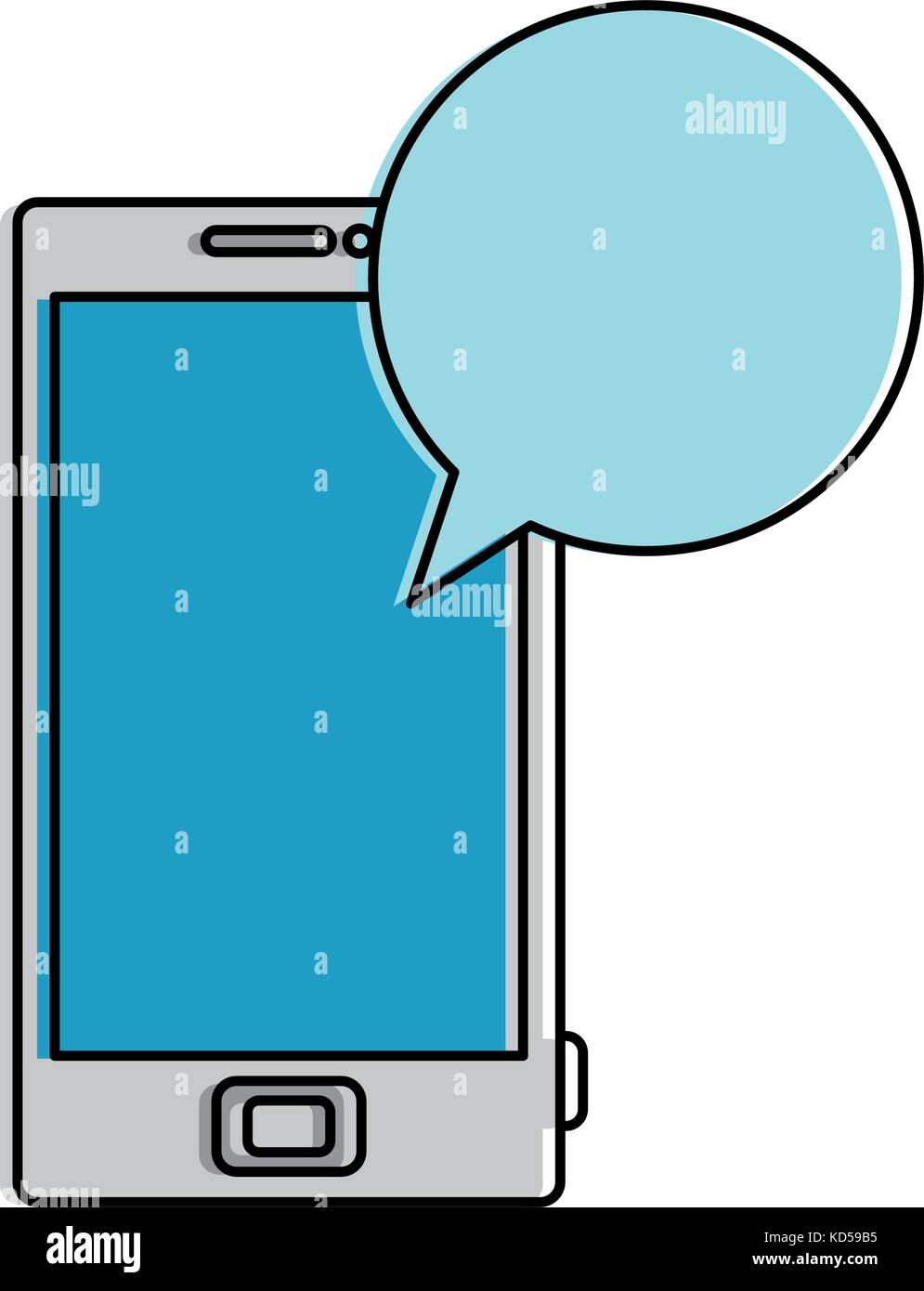 smartphone device with speech bubble vector illustration design Stock ...