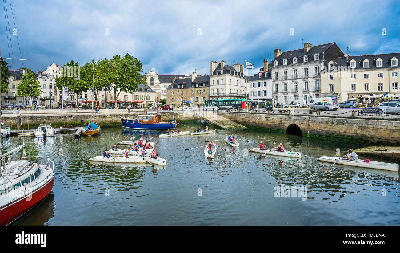 France, Brittany, Morbihan, Vannes, rowing Port of Vannes Stock Photo