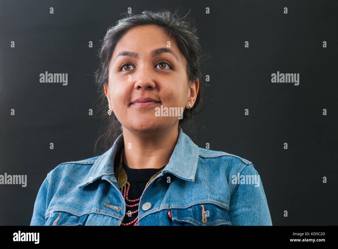 Writer, broadcaster, filmmaker and human rights activist Preti Taneja attends a photocall during the Edinburgh International Book Festival on August 1 Stock Photo