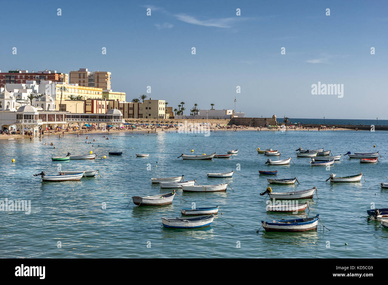 La Caleta beach in Cadiz Stock Photo