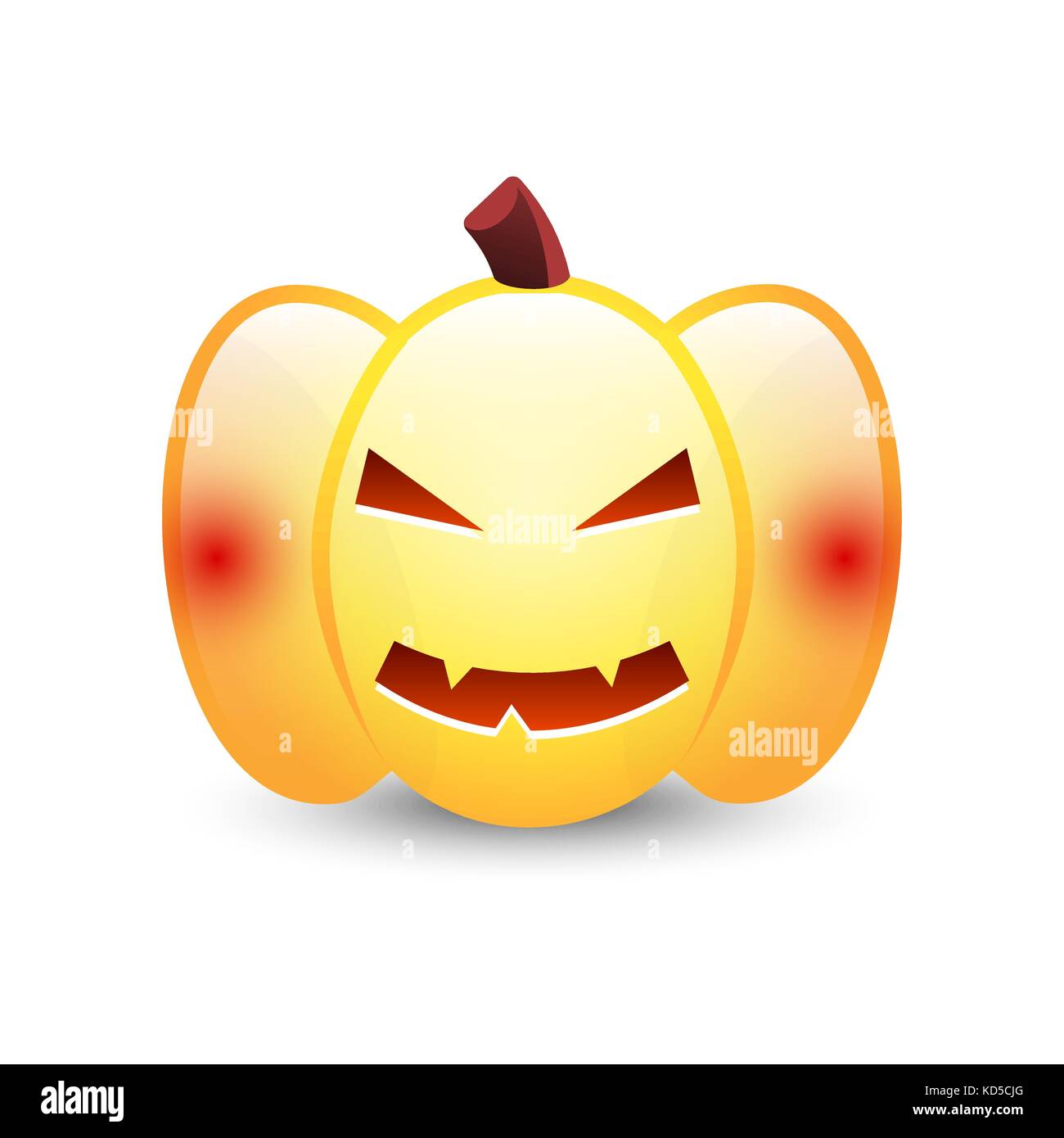 Realistic vector Halloween pumpkin with candle inside. Happy face ...