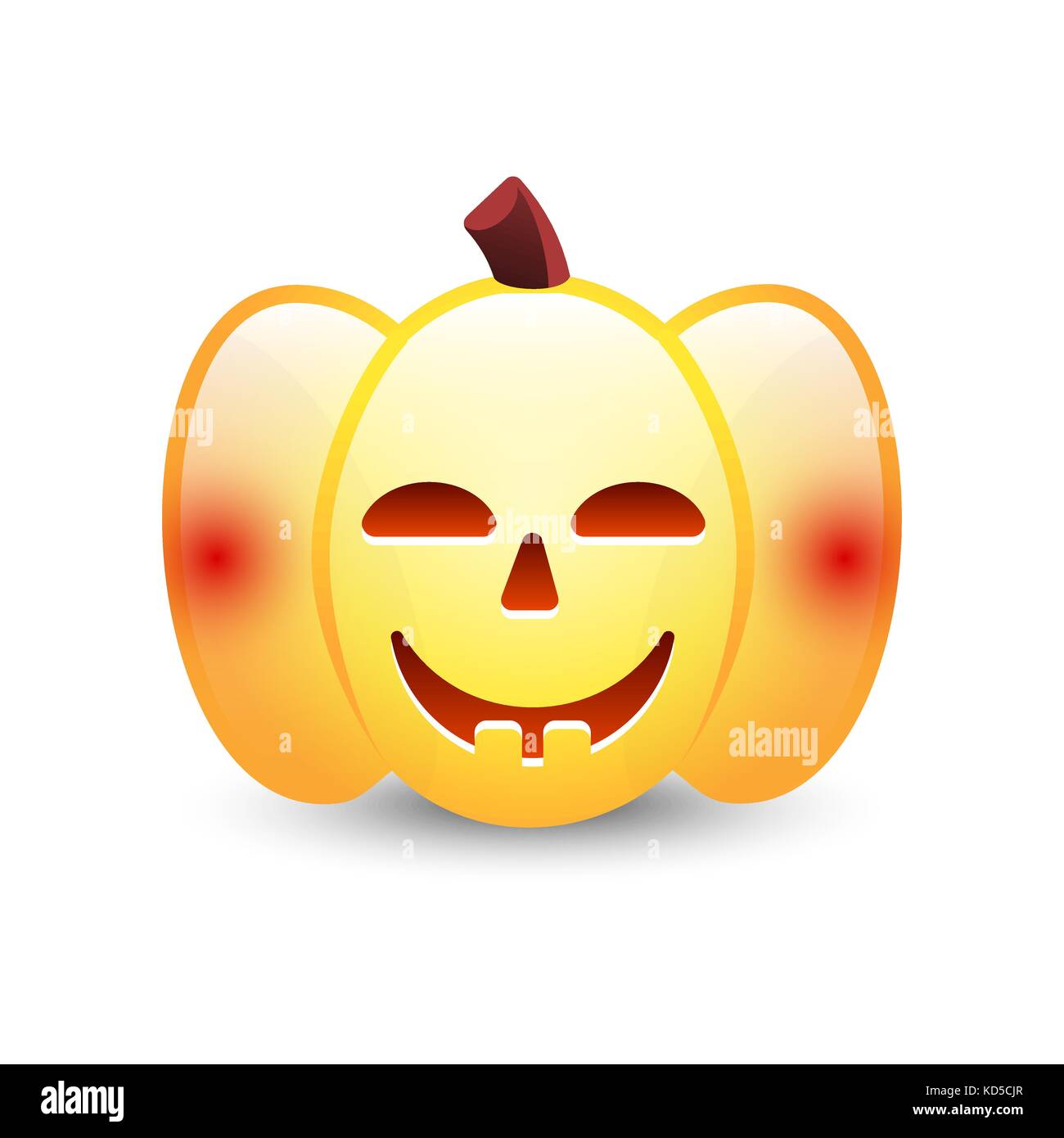 Realistic vector Halloween pumpkin with candle inside. Happy face ...