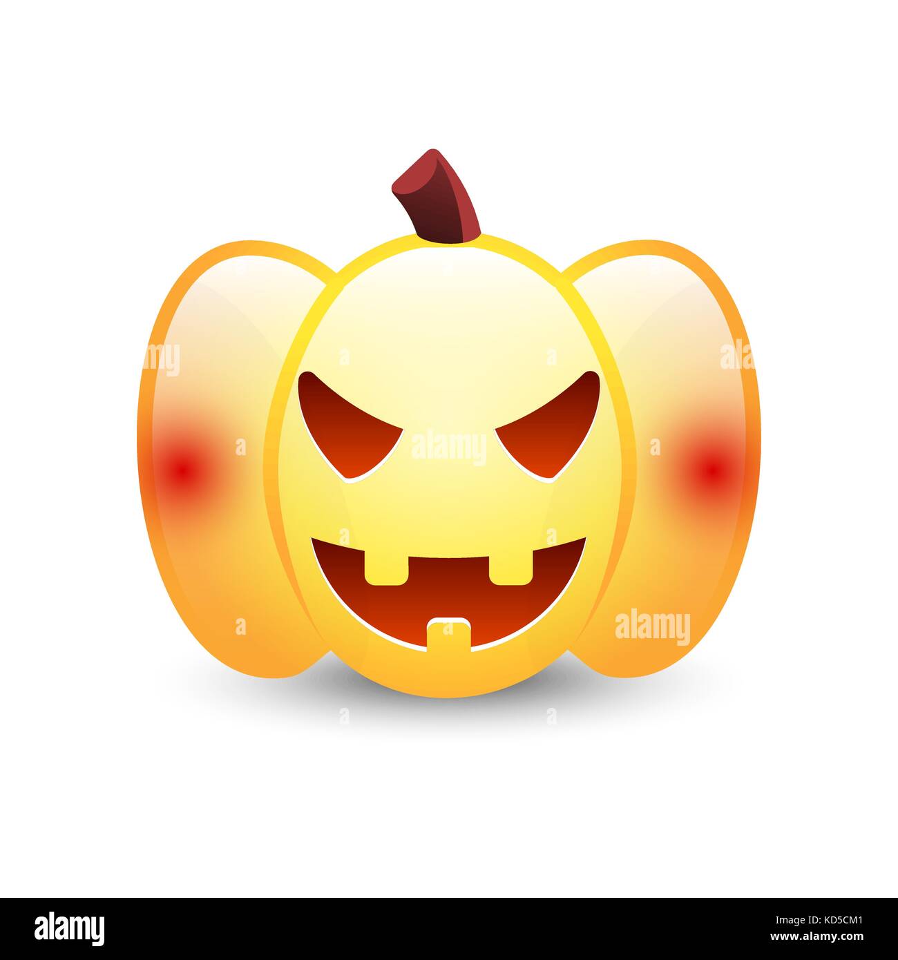 Realistic vector Halloween pumpkin with candle inside. Happy face ...