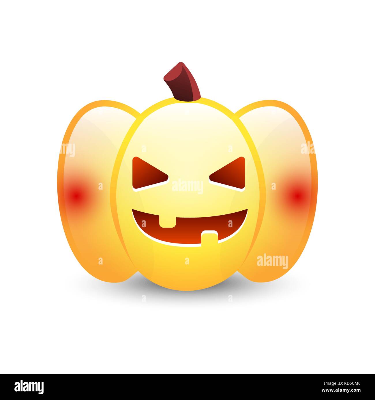 Realistic vector Halloween pumpkin with candle inside. Happy face ...