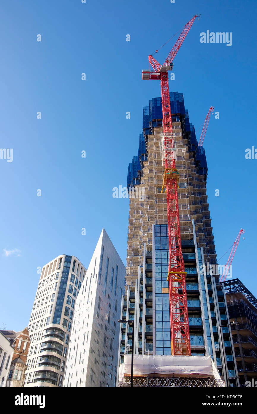 High Rise construction of the Atlas Building of residential apartments just north of Old Street station at 145 City Road, London Stock Photo