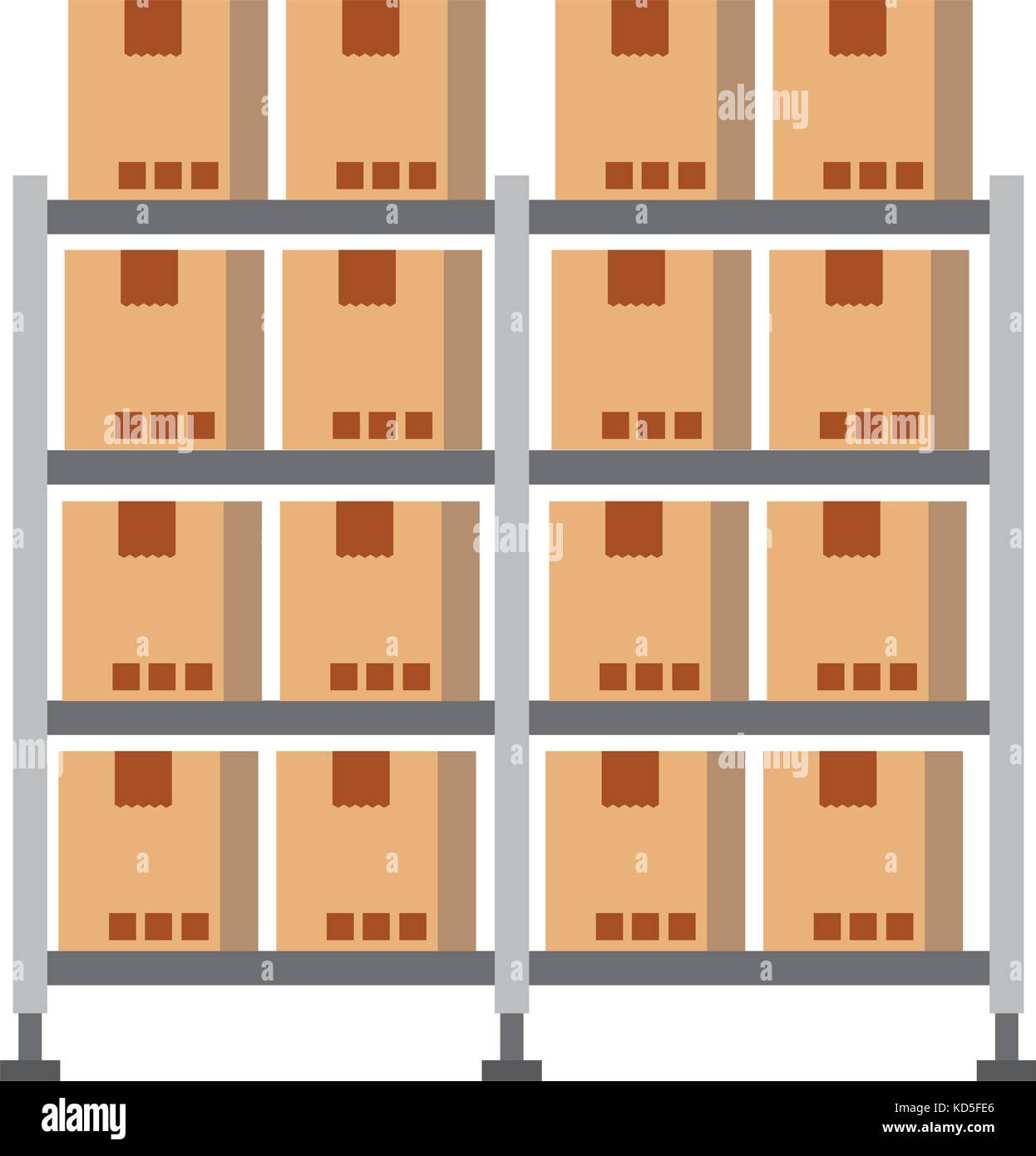 shelf with carton boxes warehouse storage cardboard cargo Stock Vector  Image & Art - Alamy