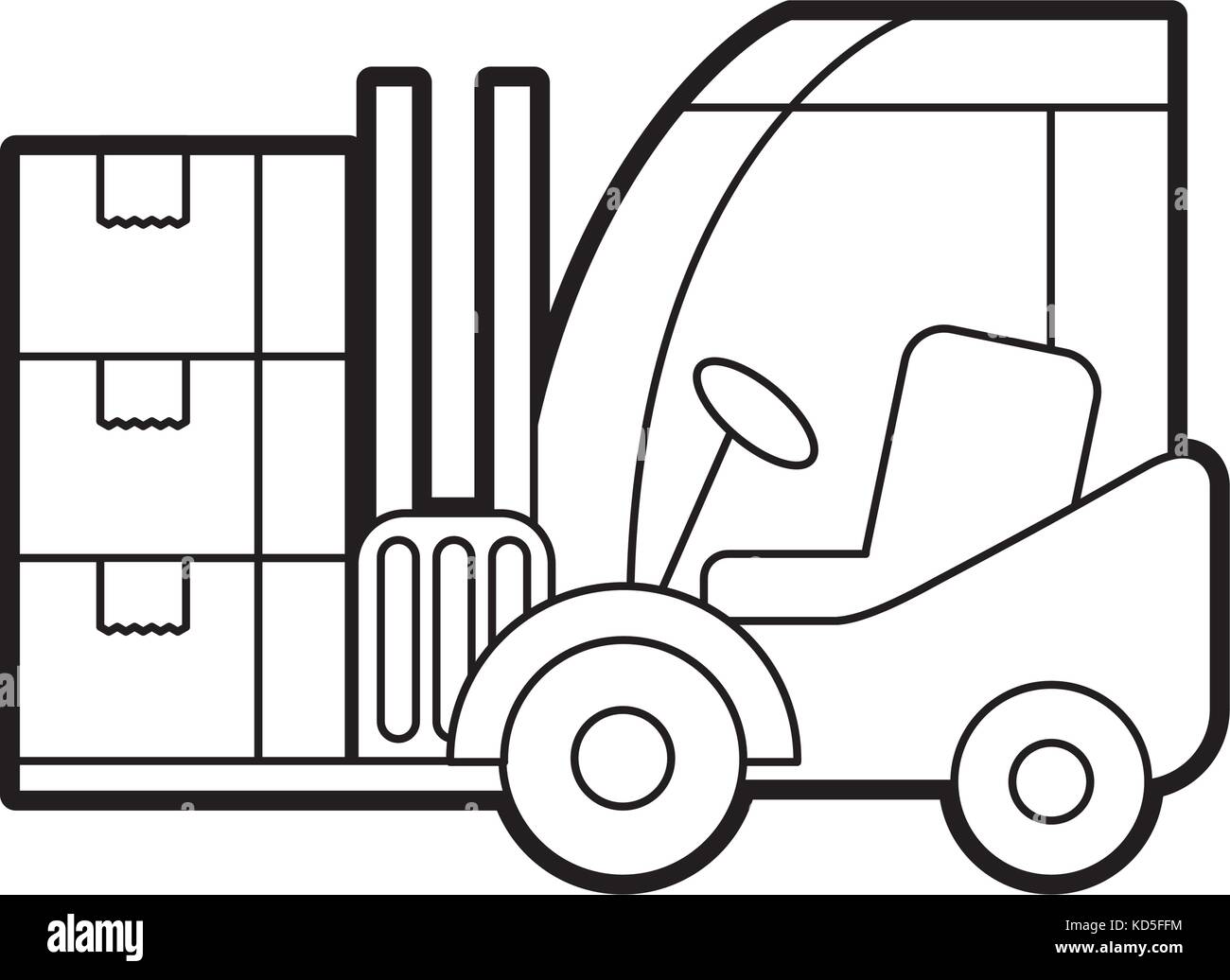 logistic forklift cardboard boxes transport cargo Stock Vector Image ...