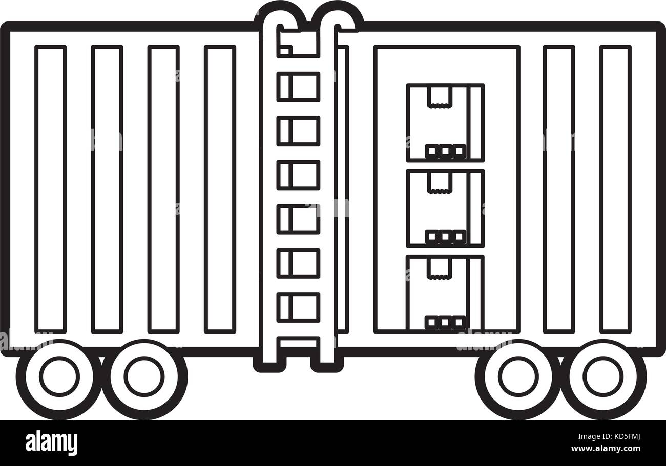 freight train cargo car container and boxes logistics transport design