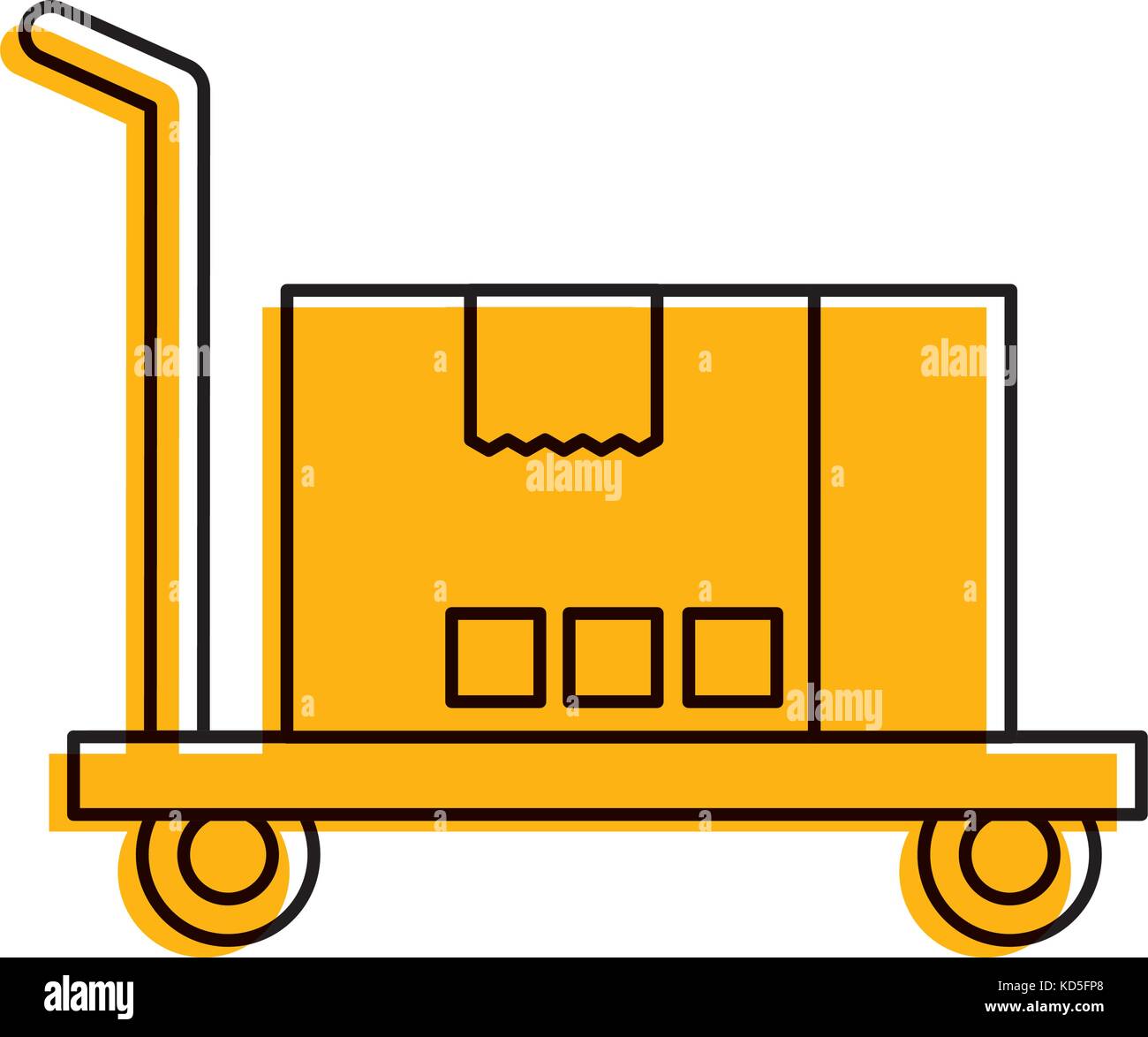 hand truck with cardboard box storage Stock Vector Image & Art - Alamy
