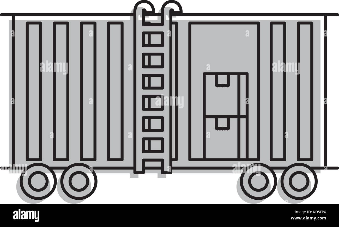 freight train cargo car container and boxes logistics transport design