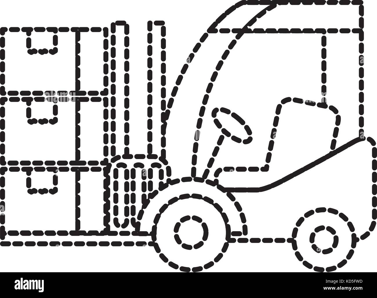 logistic forklift cardboard boxes transport cargo Stock Vector Image ...