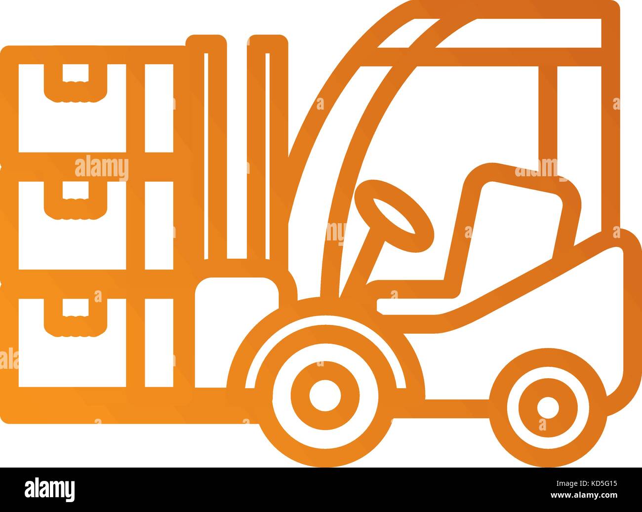 logistic forklift cardboard boxes transport cargo Stock Vector Image ...
