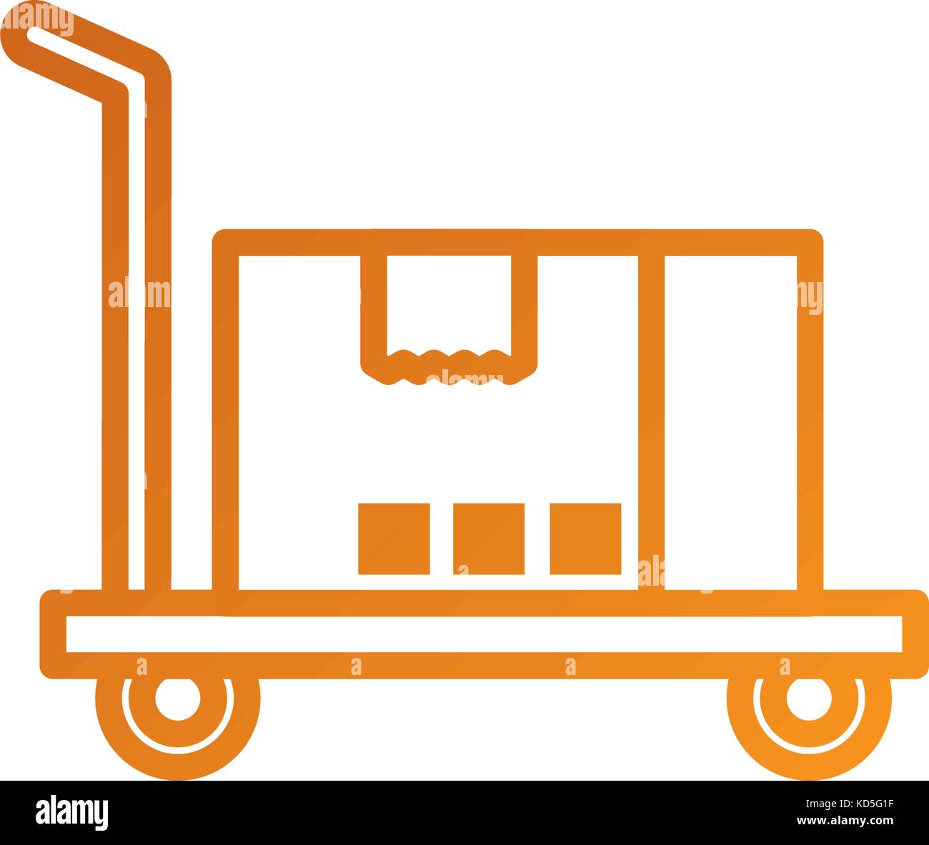 hand truck with cardboard box storage Stock Vector Image & Art - Alamy