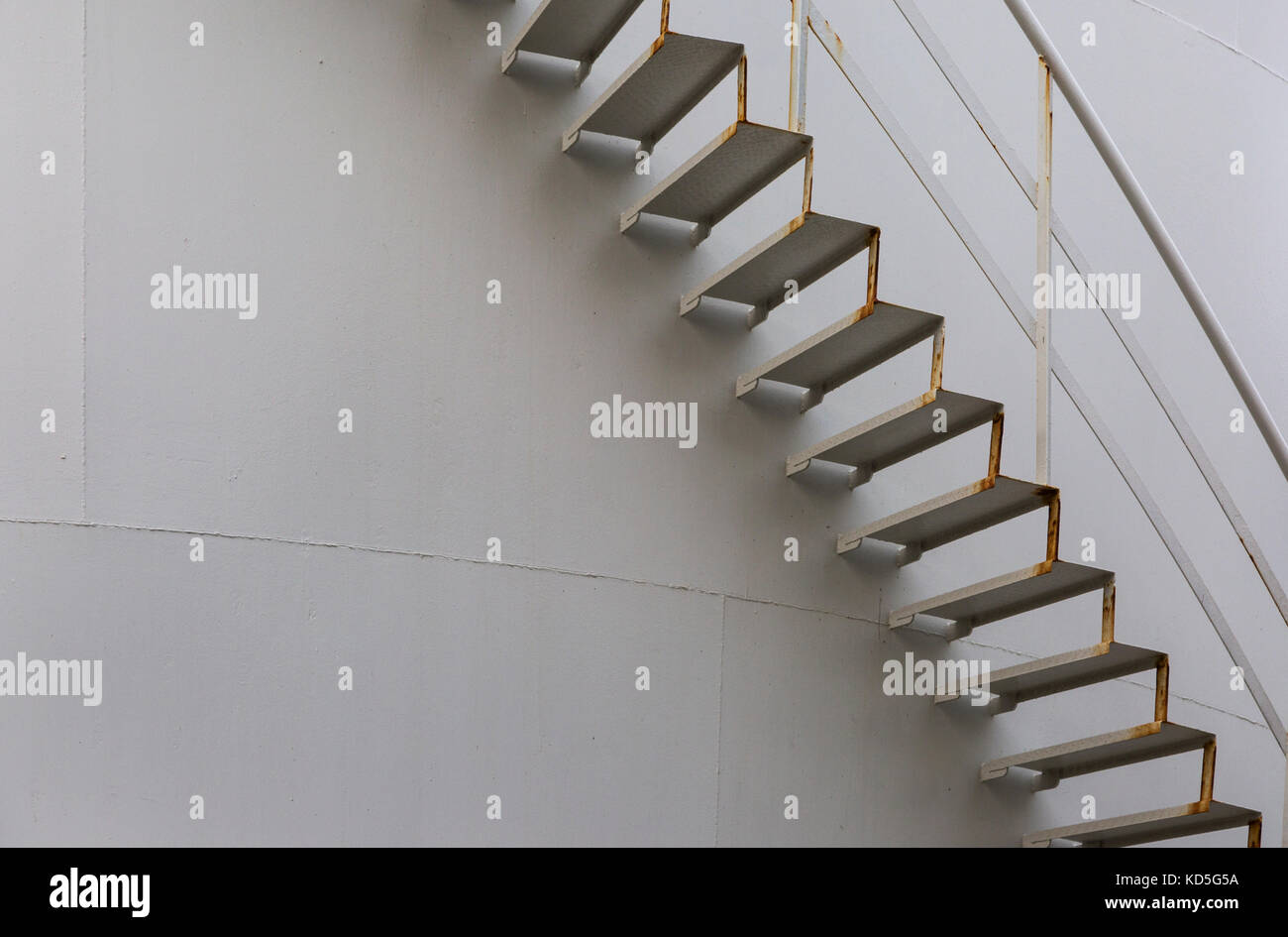 Steps on the exterior of a gas storage container. Stock Photo