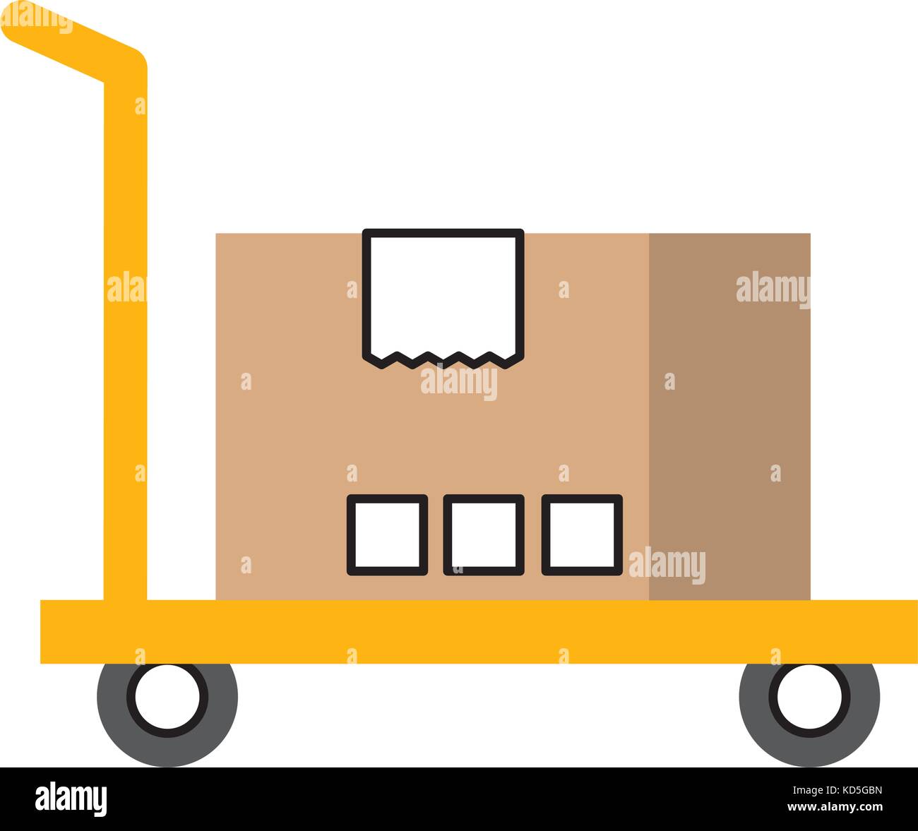 hand truck with cardboard box storage Stock Vector Image & Art - Alamy