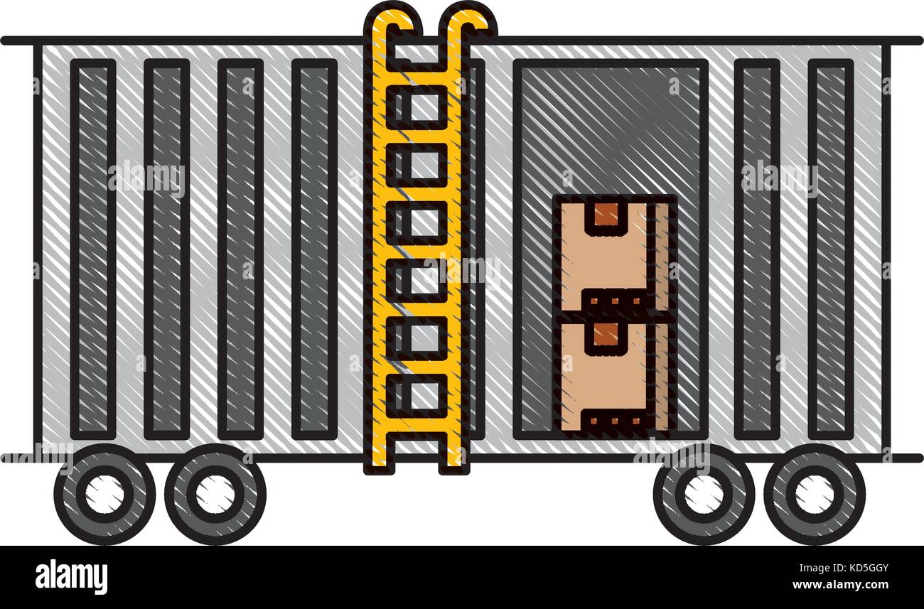 freight train cargo car container and boxes logistics transport design