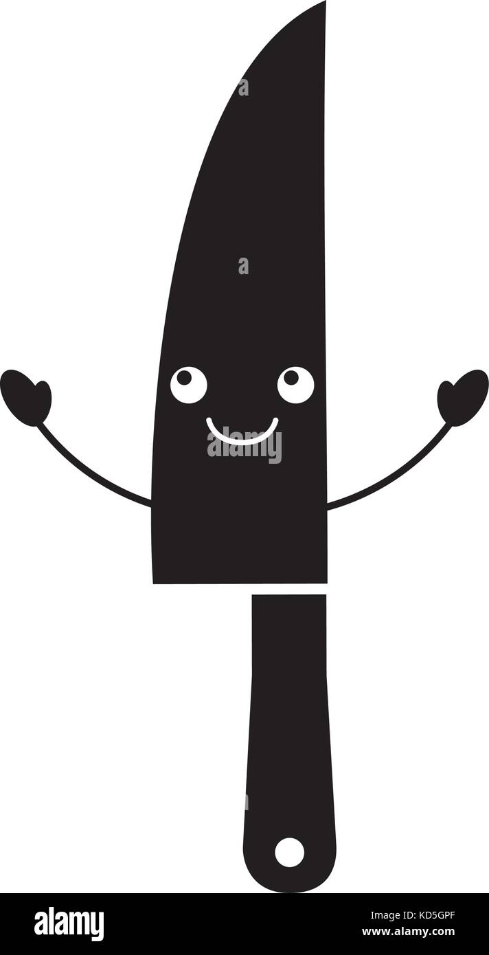Illustration Isolated Chef Knife Cartoon High Resolution Stock