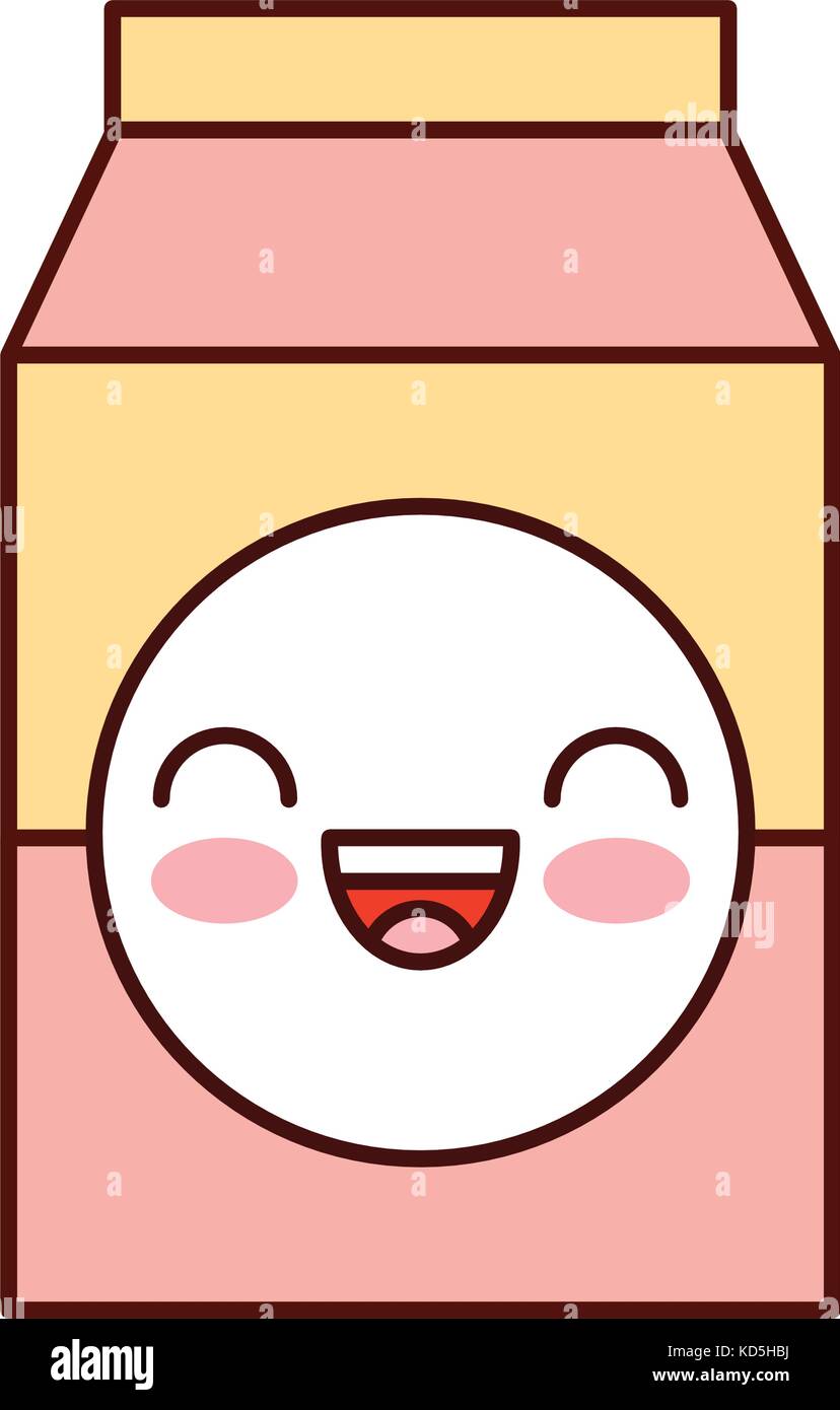 kawaii milk or juice box carton with drinking Stock Vector Image & Art