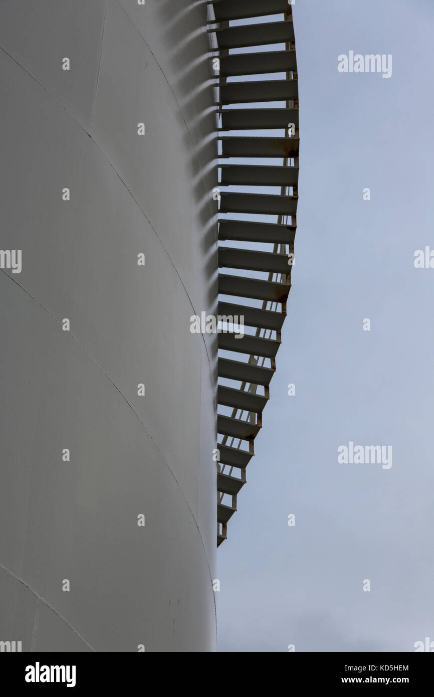 Steps around a gas storage container Stock Photo