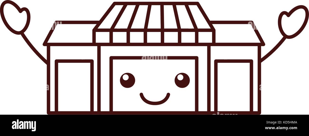 kawaii store grocery shop building exterior Stock Vector Image & Art ...