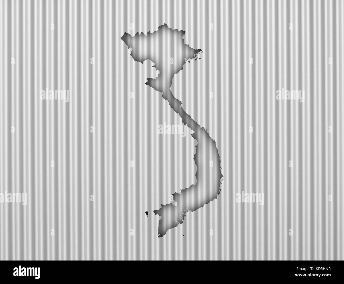 Map of Vietnam on corrugated iron Stock Photo - Alamy