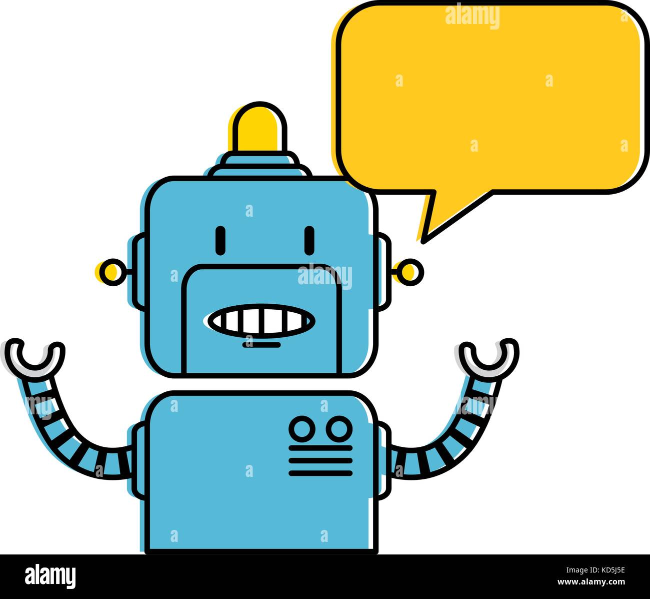 electronic robot with speech bubble character Stock Vector Image & Art Alamy