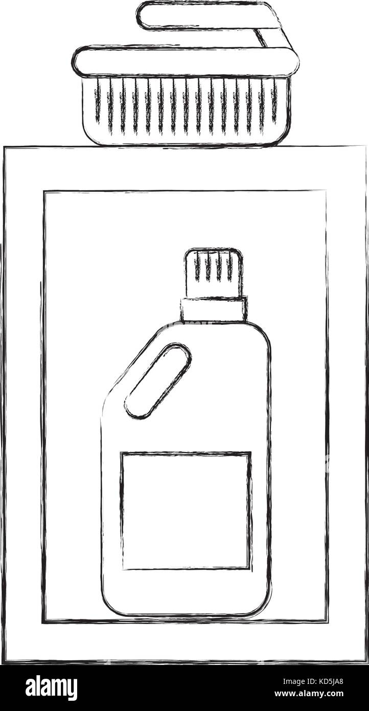 laundry drawer with detergent bottle brush Stock Vector Image & Art Alamy