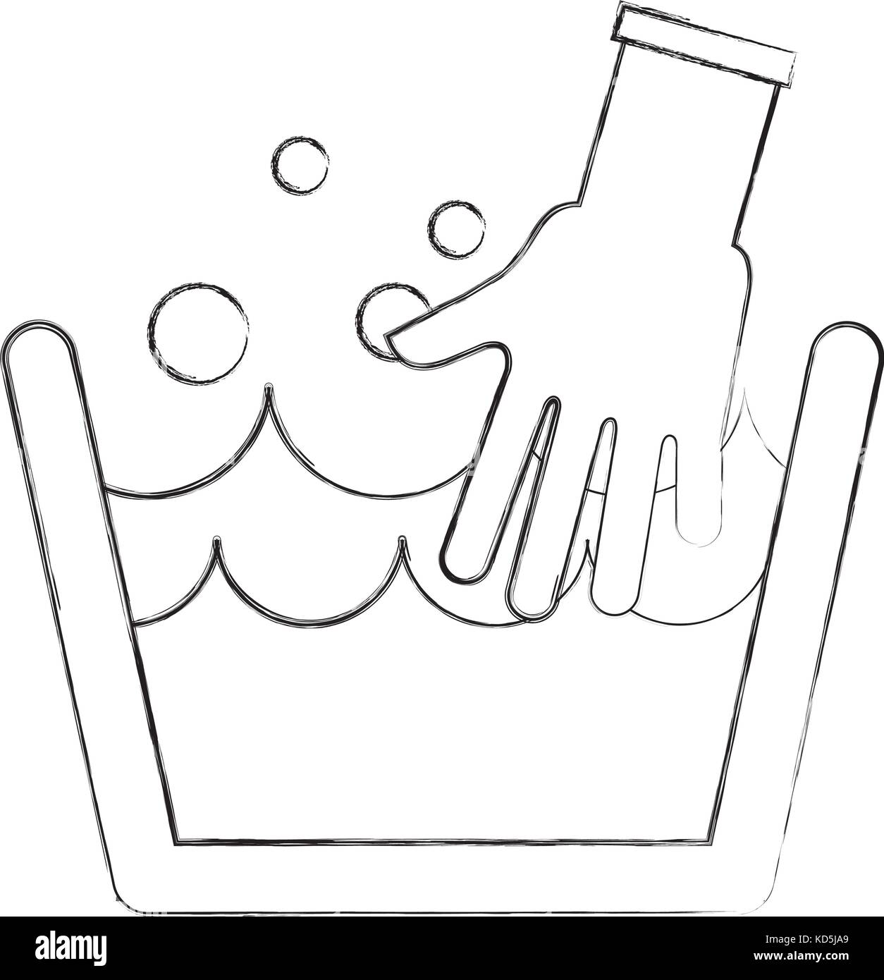 laundry bucket with hand cleaning foam bubbles Stock Vector Image & Art Alamy