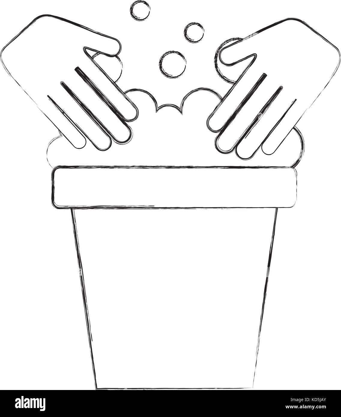 laundry bucket with hands cleaning foam bubbles Stock Vector Image & Art Alamy
