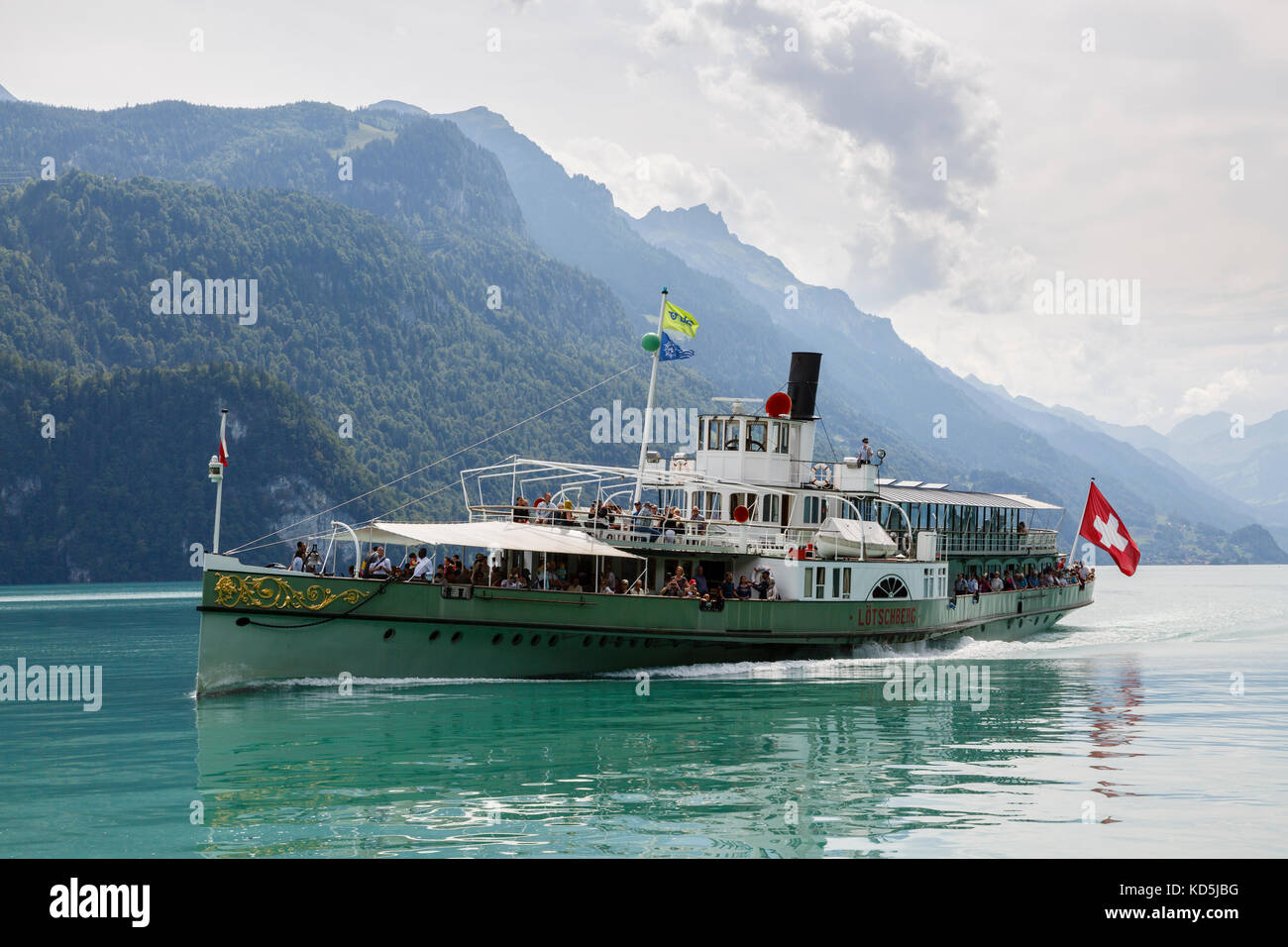Paddle steamer Lotschberg on Lake Brienz, Switzerland Stock Photo