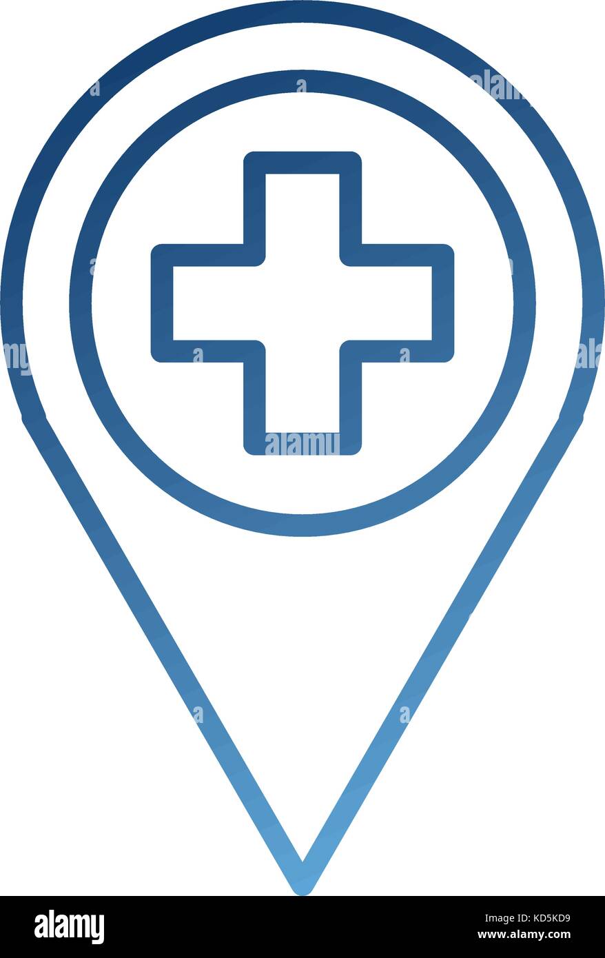 map pointer icon with cross hospital symbol position Stock Vector Image ...