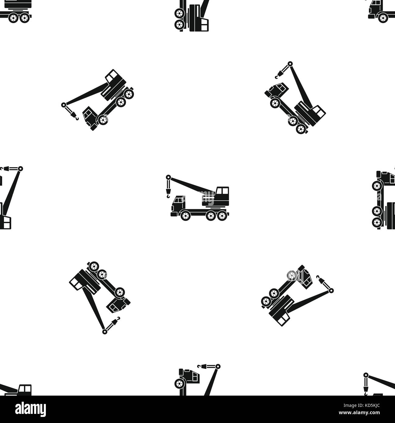 Truck crane pattern seamless black Stock Vector