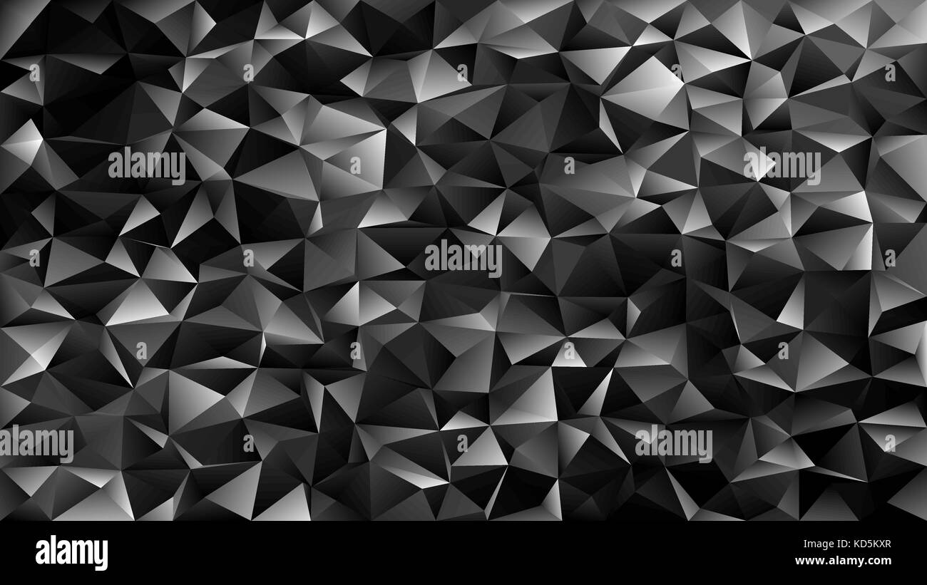 Geometrical abstract tiled triangle pattern background - vector mosaic design from dark grey toned triangles Stock Vector