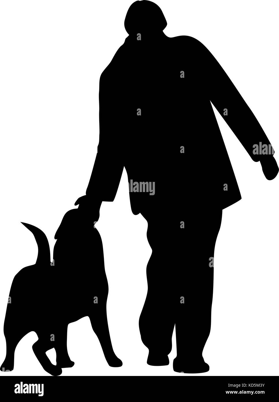 man and dog silhouette vector Stock Vector
