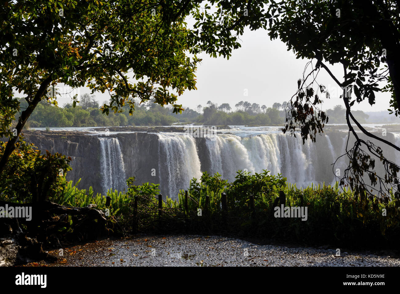 Victoria Falls or Mosi-oa-Tunya (the smoke that thunders), Zimbabwe, Southern Africa Stock Photo