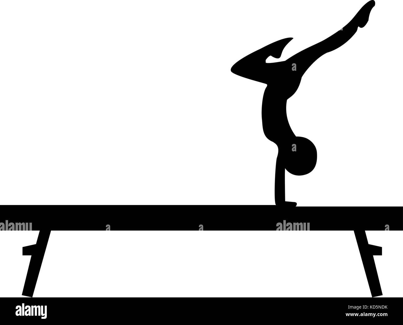 Gymnastics balance beam Black and White Stock Photos & Images Alamy